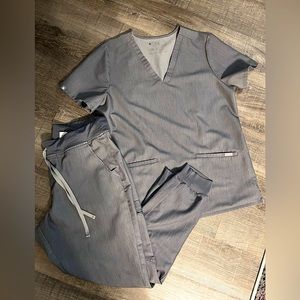 Slate Grey FIGS scrub set.